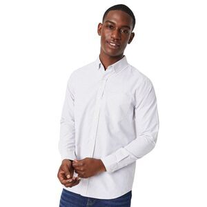 Maine Mens Tattersall Check Long-Sleeved Shirt / Tan